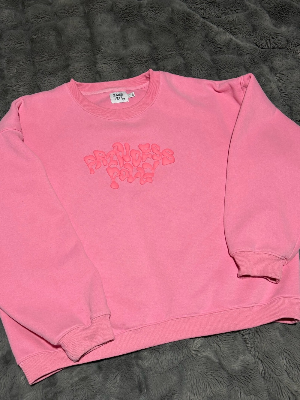 Princess Polly Bubble Logo Pink Crew Sweatshirt